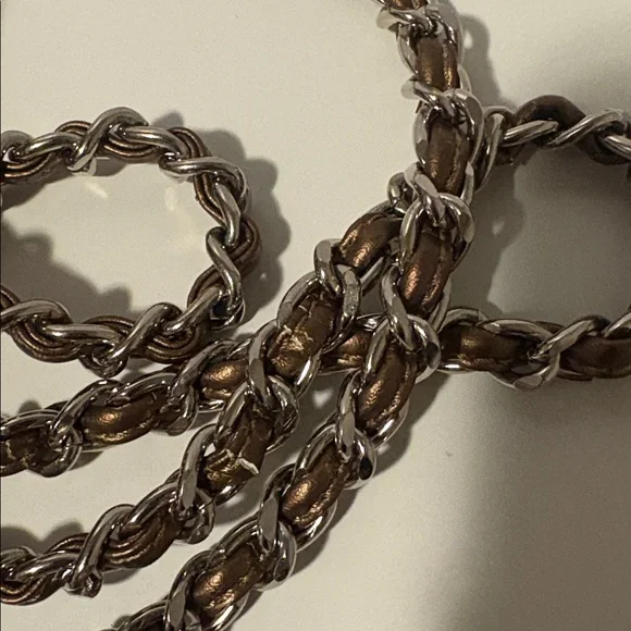 BCBGeneration Bronze Quilted Crossbody With Chain Woven Strap - Picture 14 of 14